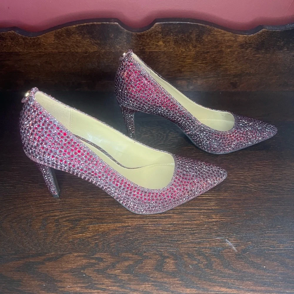 Michael Kors Red Rhinestone Studded Heels